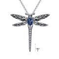 wholesale 925 Sterling Silver Dragonfly Urn Pendant Necklace Turquoise Stone Oxidized Memorial Jewelry-0-83