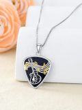 wholesale 925 Sterling Silver Guitar Music Notes Pendant Necklace for Women Gifts-0-2
