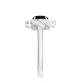 TOUPOP Sterling Silver Onyx Moissanite Women's Wedding Engagement Ring-0-3