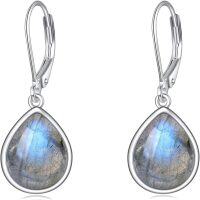 wholesale 925 Sterling Silver Labradorite Teardrop Earrings for Women-labradorite