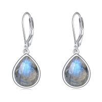 wholesale 925 Sterling Silver Labradorite Teardrop Earrings for Women-labradorite