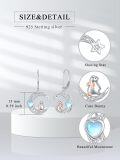 wholesale 925 Sterling Silver Heart Moonstone Bunny Leverback Drop Earrings for Women Girls Gifts Jewelry Accessories 4cm Long-0-4