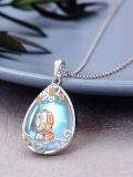 wholesale 925 Sterling Silver Teardrop Moonstone Family Pendant Necklaces for Women Girls Mothers Day Gift-0-3
