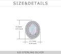 wholesale 925 Sterling Silver Opal Halo Sunburst Oval Stud Earrings for Women-0-3