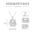 wholesale 925 Sterling Silver AAA+ White Freshwater Pearl Swirl Design Pendant Necklace with Cubic Zirconia Accents-0-5