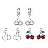 wholesale 925 Sterling Silver Cherry Dangle Earrings-Cherry