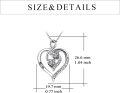 wholesale 925 Sterling Silver Heart Pendant Necklace with Cubic Zirconia and Engraved Message Thank You - Perfect Mothers Day or Birthday Gift for Mom Grandmother-0-5