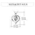 wholesale 925 Sterling Silver Heart Pendant Necklace with Cubic Zirconia and Engraved Message Thank You - Perfect Mothers Day or Birthday Gift for Mom Grandmother-0-5