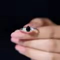 TOUPOP Sterling Silver Black Onyx Moissanite Women's Wedding Ring-0-2