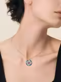 TOUPOP Sterling Silver Blue Crystal Birthstone Flower Pendant Necklace-0-3