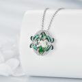 wholesale 925 Sterling Silver Green Moss Agate Dragonfly Pendant Necklace for Women s-0-2