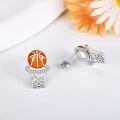 wholesale 925 Sterling Silver Basketball Hoop Studs Sporty  for Her-0-2