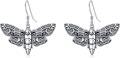 wholesale 925 Sterling Silver Death's Head Hawkmoth Drop Earrings Gothic s for Her-0-0