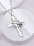 wholesale 925 Sterling Silver Mom Cross Necklace I Love You Always Forever Projection Stone Pendant-0-3