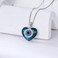 wholesale TOUPOP Evil Eye Necklace For Women - Sterling Silver Crystal Pendant With Heart - Fashion Jewelry Gifts -0-3
