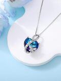 wholesale TOUPOP Sterling Silver Butterfly Pendant Necklace With Crystal Birthday Christmas Mothers Day Jewelry Gifts For Women Girfriend Mom -0-2