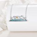 wholesale 925 Sterling Silver Mountain Turquoise Pendant Necklaces for Women Christian Gifts-0-3