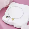 wholesale 925 Sterling Silver French Bulldog Charm Bracelet Wholesale with Cross and Paw Print Pendant for Women Girls  7-8 Adjustable Chain Length-0-4