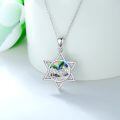 wholesale 925 Sterling Silver Star Of David Pendant With Enamel And Crystal Accents-0-5
