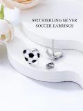 wholesale TOUPOP Soccer Earrings Sterling Silver Soccer Stud Earrings Heart Stud Earrings Sport Soccer Jewelry Christmas Gifts For Women Mother Sister -0-2