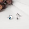 wholesale 925 Sterling Silver Abalone Shell Bird Stud Earrings for Women and Girls-0-1