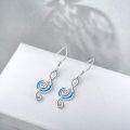 wholesale TOUPOP Music Note Earrings Sterling Silver Created Opal Musical Jewelry For Lovers, Gifts For Women Teacher Dancer Her -0-3