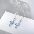 TOUPOP Sterling Silver Created Opal Music Note Earrings-0-3