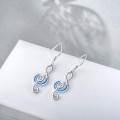 TOUPOP Sterling Silver Created Opal Music Note Earrings-0-3