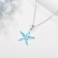 wholesale 925 Sterling Silver Blue Glowing Starfish Pendant Necklace for Women Girls Mothers Day Gift-0-3