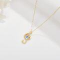 wholesale 14K Gold  Heart-Shaped Crystal Musical Note Pendant Necklace for Women Girls' Gifts-0-1