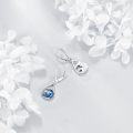 wholesale 925 Sterling Silver Blue Wave Onyx Lotus Drop Earrings-0-3