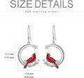 wholesale TOUPOP Cardinal Gifts For Women Sterling Silver Red Cardinal Earrings Memorial Jewelry For Women Her -0-3