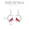 TOUPOP Sterling Silver Red Cardinal Memorial Earrings For Women-0-3