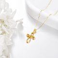 wholesale 14K Gold Heart-Shaped Stone Cross Pendant Necklaces for Girls and Women's Gift-0-2