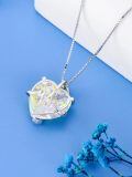 wholesale 925 Sterling Silver Heart Pendant Necklace Wholesale With Red Crystal-0-3