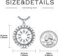 wholesale 925 Sterling Silver Compass Pendant Necklace  for Men - Norse Viking Jewelry with Rune Symbols and Sun Design-0-5