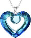 wholesale TOUPOP Love Heart Necklace 925 Sterling Silver Crystal Woman's Jewelry Gift For Women -0-0