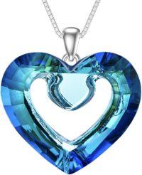 wholesale TOUPOP Love Heart Necklace 925 Sterling Silver Crystal Woman's Jewelry Gift For Women -undefined