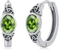 wholesale Sterling Silver Celtic Knot Hoop Earrings with Cubic Zirconia-Earrings-08 August