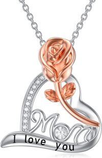 wholesale TOUPOP Mothers Day Gifts For Mom Sterling Silver Always My Mother Forever My Friend Heart Pendant Necklace Mother Christmas Jewelry Gifts For Women Mom Mother (b) -undefined