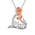 TOUPOP Sterling Silver Heart Pendant Necklace Mother Gifts-0-0