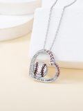wholesale 925 Sterling Silver Baseball Pendant Necklace with I CAN DO ALL THINGS Inscription for Women-0-3