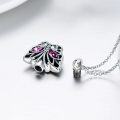 wholesale 925 Sterling Silver Blue Austrian Crystal Butterfly Cremation Urn Pendant Necklace with Funnel and Fill Tool-0-17