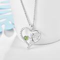 wholesale 925 Sterling Silver Green Tourmaline Heart Angel Pendant Necklace for Women Girls Gifts-0-1