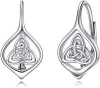 wholesale 925 Sterling Silver Celtic Knot Leverback Earrings - Unique  for Women-Celtic Knot