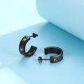 wholesale Black Gold 925 Sterling Silver Hoop Egyptian Eye Of Horus Huggie Earrings For Women Girls 925  Set-0-3