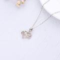 wholesale 14K Gold Double Heart Infinity Necklace with Cubic Zirconia Pendants for Women - Elegant Love Charm s-0-3