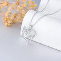 wholesale 925 Sterling Silver Heart-Shaped Butterfly Pendant with Cubic Zirconias Necklaces for Women Gifts-0-2