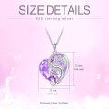 wholesale 925 Sterling Silver Purple Crystal Double Heart Pendant Necklace Gift for Her-0-4