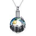 wholesale 925 Sterling Silver Mountain Moon Pendant Necklace-0-0